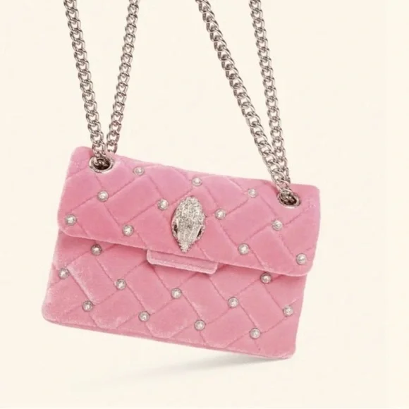 KURT GEIGER LONDON Mini
Kensington Pink Quilted Velvet
Crossbody With Gemstones - Picture 4 of 11